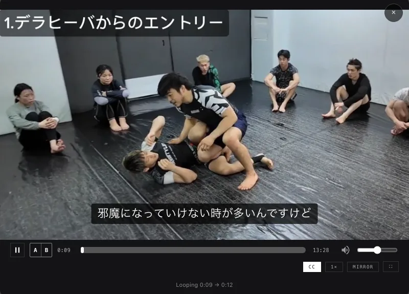 AB リピートで同じ区間を繰り返しているプレイヤー