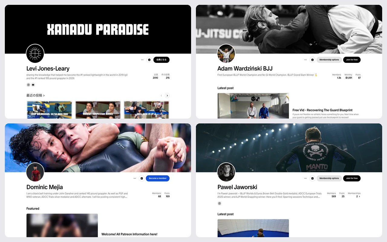 グラップラー 4 人の Patreon のページ