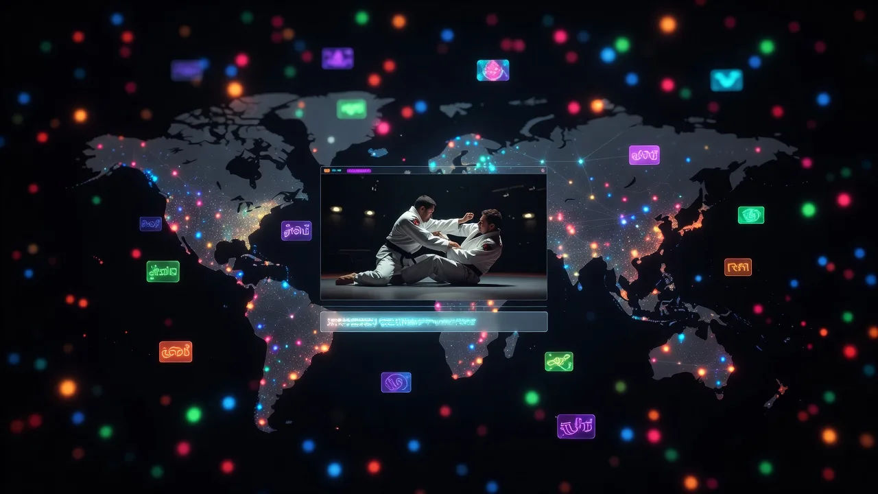 One video, every language — subtitles with a language selector, reaching the whole world