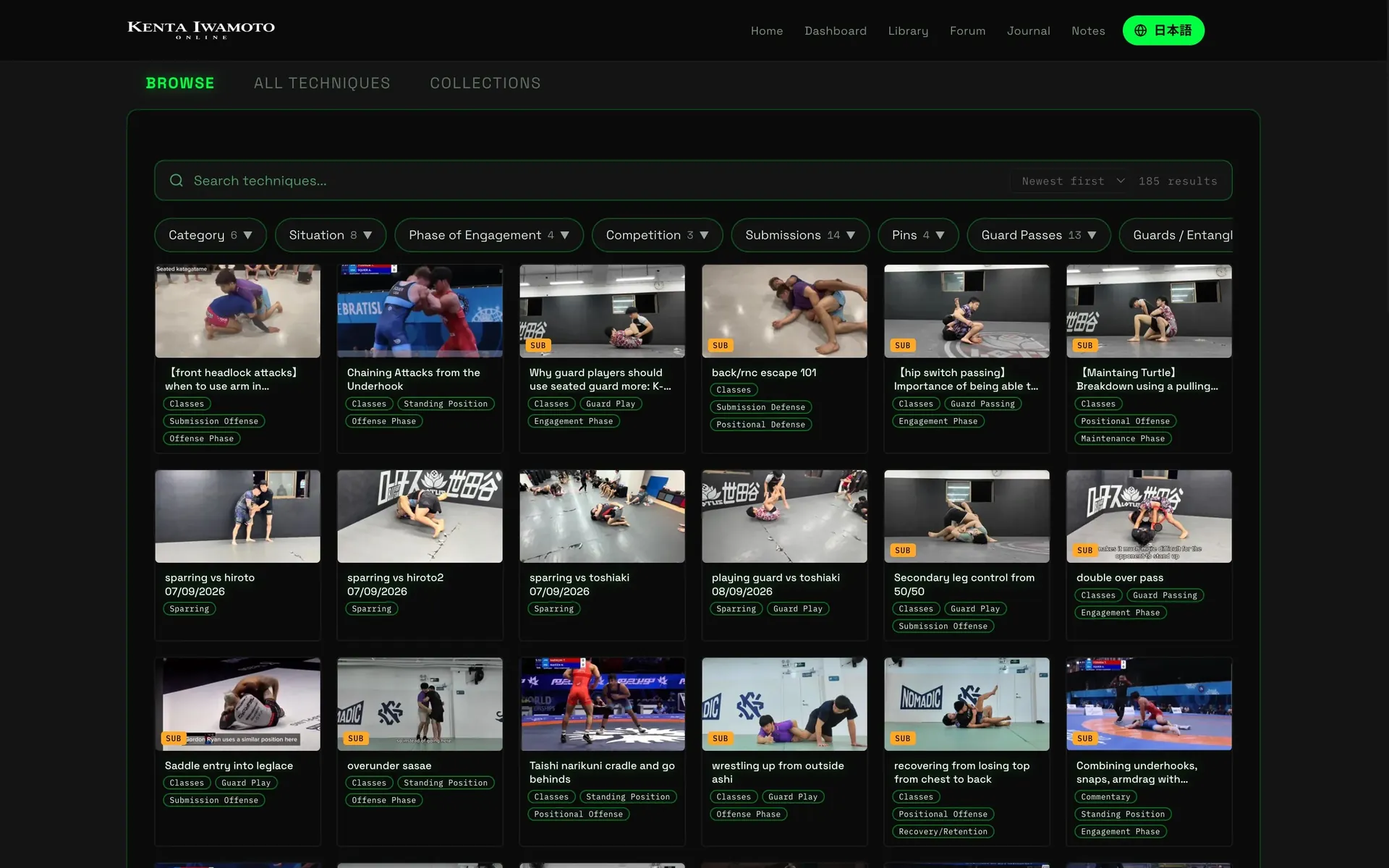 The library on kentaiwamoto.com, sorted into categories