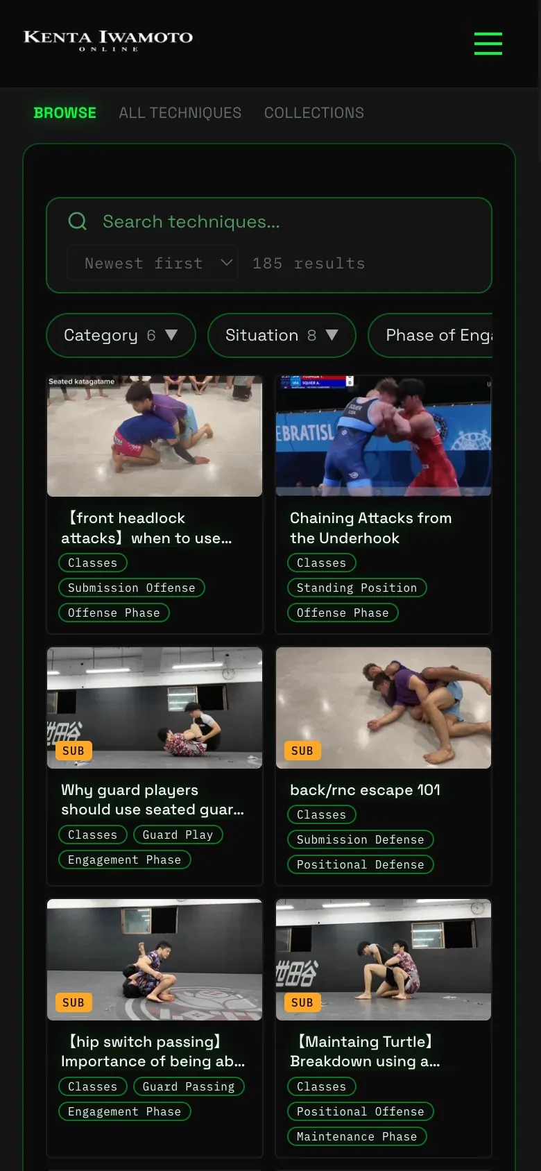 The kentaiwamoto.com library on a phone