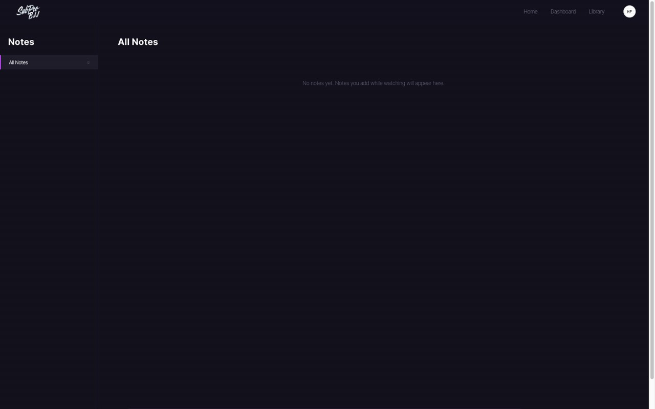 After Dark notes — All Notes view with sidebar